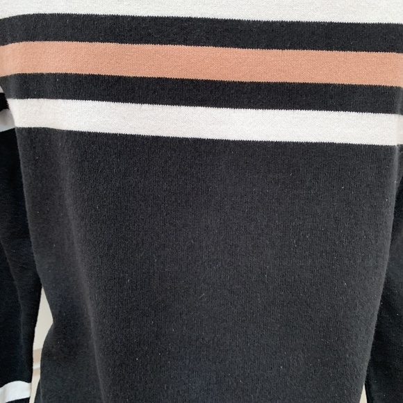 J. Crew SZ XSmall Sweater 100% Cotton Black White - Picture 4 of 8